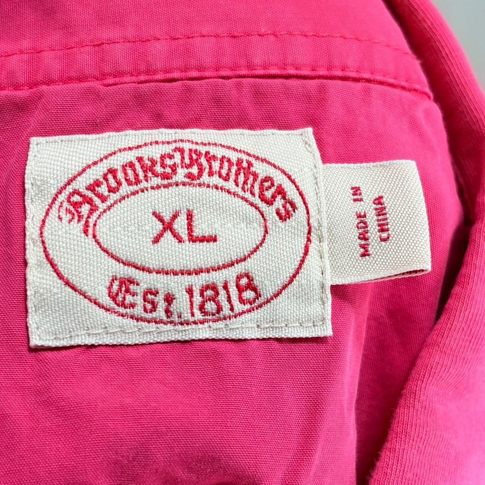 Brooks Brothers Polo Shirt XL Pink Cotton Short Sleeve Golden Fleece Logo Pocket - Picture 4 of 7